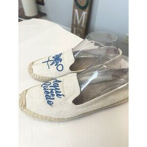 Soludos X Rosewood Mayakoba Espadrilles Natural Tan Slip On Flats Palm Tree 10